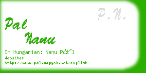 pal nanu business card